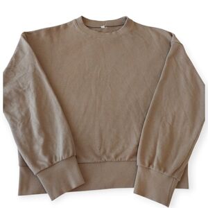 Beige Cropped Sweatshirt Size S Neutral Minimalist Used